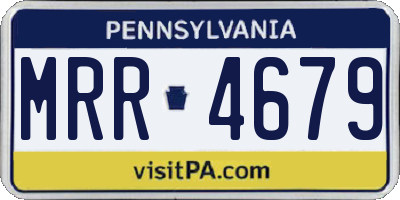 PA license plate MRR4679