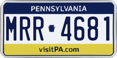 PA license plate MRR4681