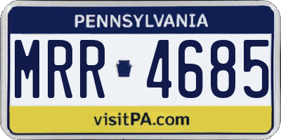 PA license plate MRR4685