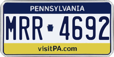 PA license plate MRR4692