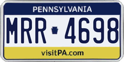 PA license plate MRR4698
