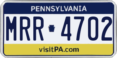 PA license plate MRR4702