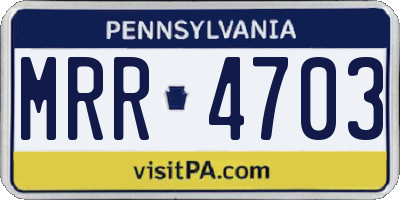 PA license plate MRR4703