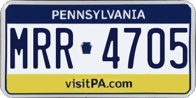 PA license plate MRR4705