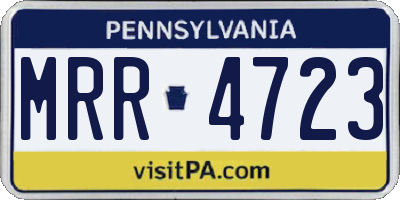 PA license plate MRR4723