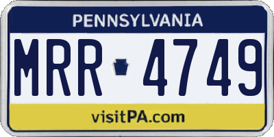 PA license plate MRR4749