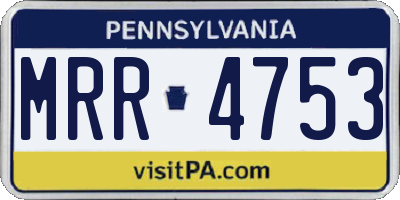 PA license plate MRR4753