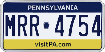 PA license plate MRR4754