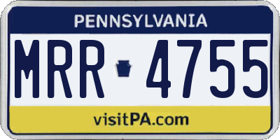 PA license plate MRR4755
