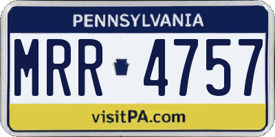 PA license plate MRR4757