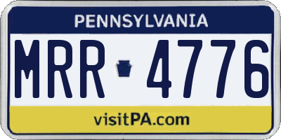 PA license plate MRR4776