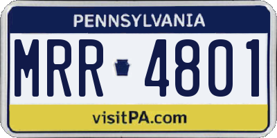 PA license plate MRR4801