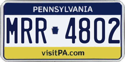 PA license plate MRR4802