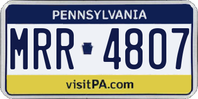 PA license plate MRR4807