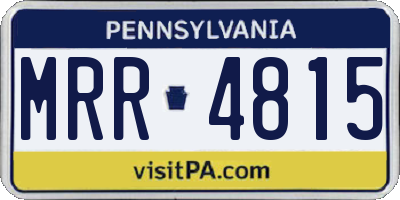 PA license plate MRR4815