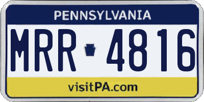 PA license plate MRR4816