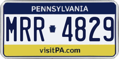PA license plate MRR4829