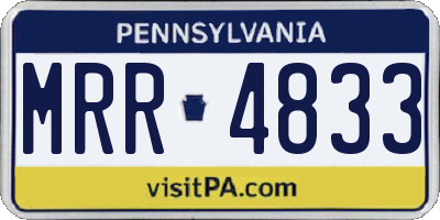 PA license plate MRR4833