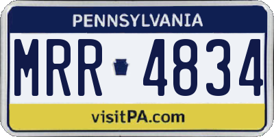 PA license plate MRR4834
