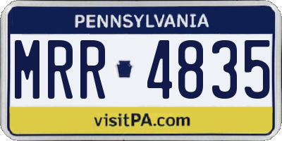 PA license plate MRR4835
