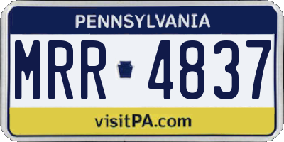 PA license plate MRR4837