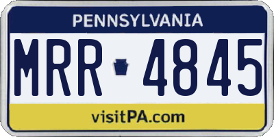 PA license plate MRR4845