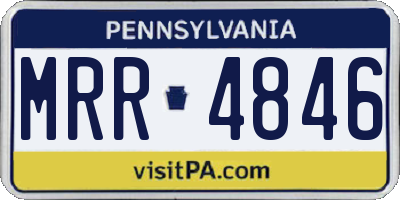 PA license plate MRR4846