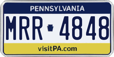 PA license plate MRR4848