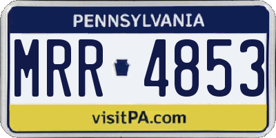 PA license plate MRR4853