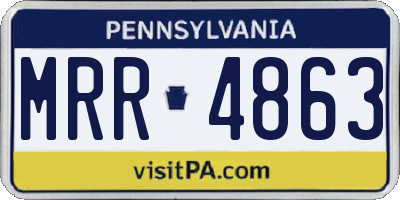 PA license plate MRR4863
