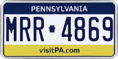 PA license plate MRR4869