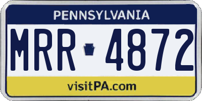 PA license plate MRR4872