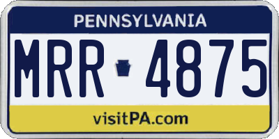 PA license plate MRR4875