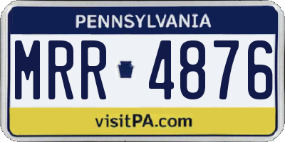 PA license plate MRR4876