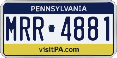 PA license plate MRR4881