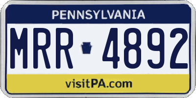 PA license plate MRR4892