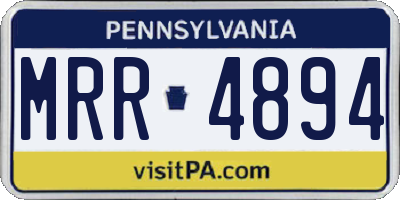 PA license plate MRR4894