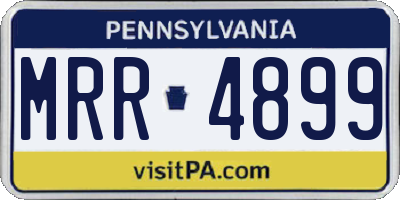 PA license plate MRR4899