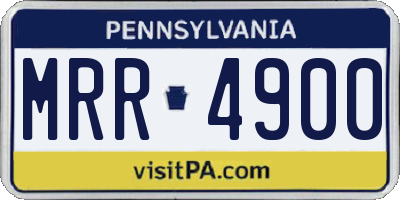PA license plate MRR4900