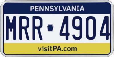 PA license plate MRR4904
