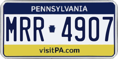PA license plate MRR4907