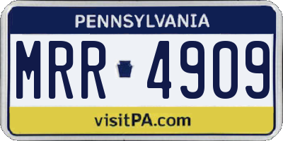 PA license plate MRR4909