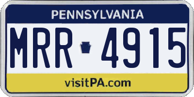 PA license plate MRR4915