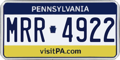 PA license plate MRR4922