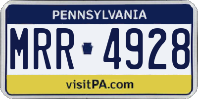 PA license plate MRR4928