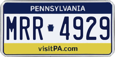 PA license plate MRR4929