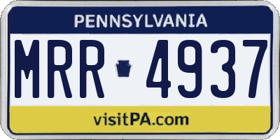PA license plate MRR4937