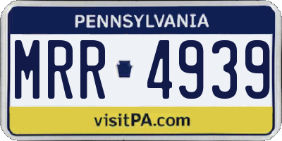 PA license plate MRR4939