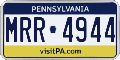 PA license plate MRR4944