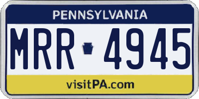 PA license plate MRR4945